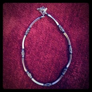 Silver and black necklace